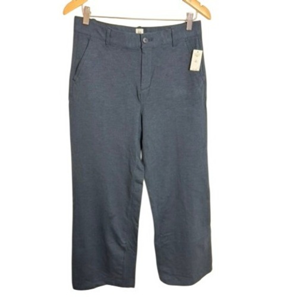 GAP Women Navy Blue Wide Leg Crop Trousers High Rise Pants Size 8 REG